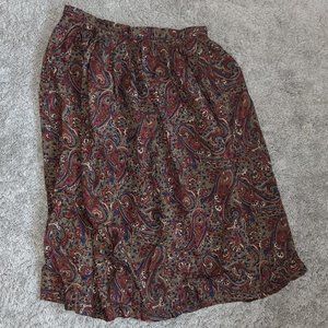 Vintage F.A.Chatta Union Made In USA Paisley Skirt Ladies Garment Workers